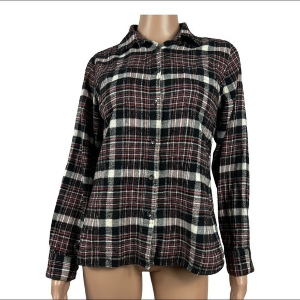 Woolrich Women Flannel Shirt Buttons Down Plaid Sz S/P